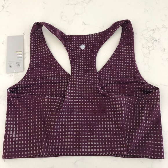 Z by Zella Daily Longline Printed Athletic Racer Back Top Burg + Gray Sz M NWT - Picture 3 of 10